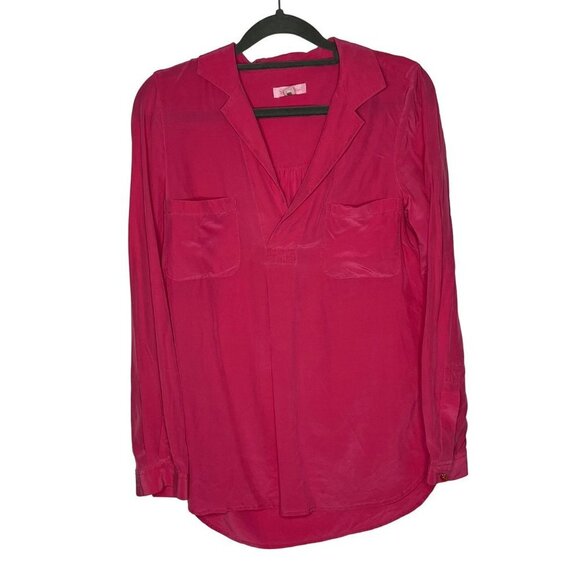 Lilly Pulitzer Boston Top Blouse Orchard Pink 100% Silk Size X-Small‎ - Picture 1 of 9